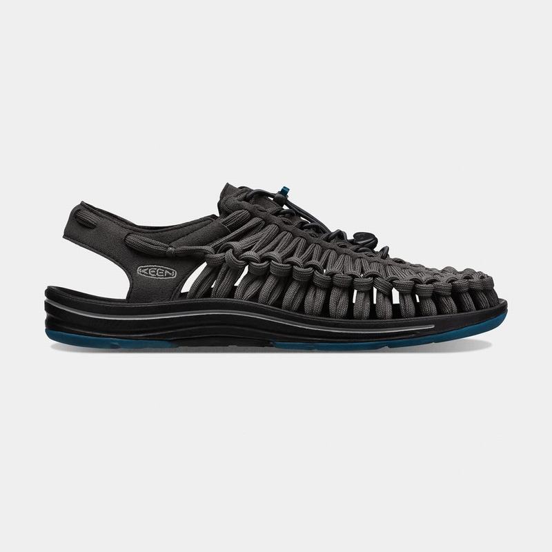 Sandalias Keen Uneek Flat Cord Para Hombre Negros - Sandalias Keen Mexico (754806-QJP)